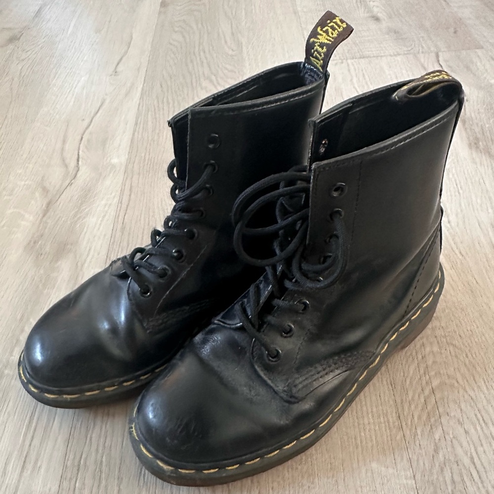 Dr. Martens Vintage Made in England Black Lace Up Boots